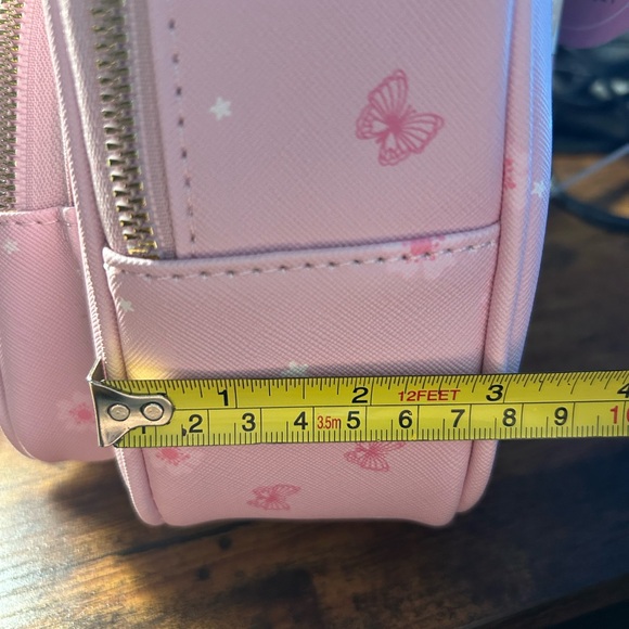 UnderOneSky Pink Butterfly Backpack with Pom Pom (8”x7”x3”) - Picture 4 of 12